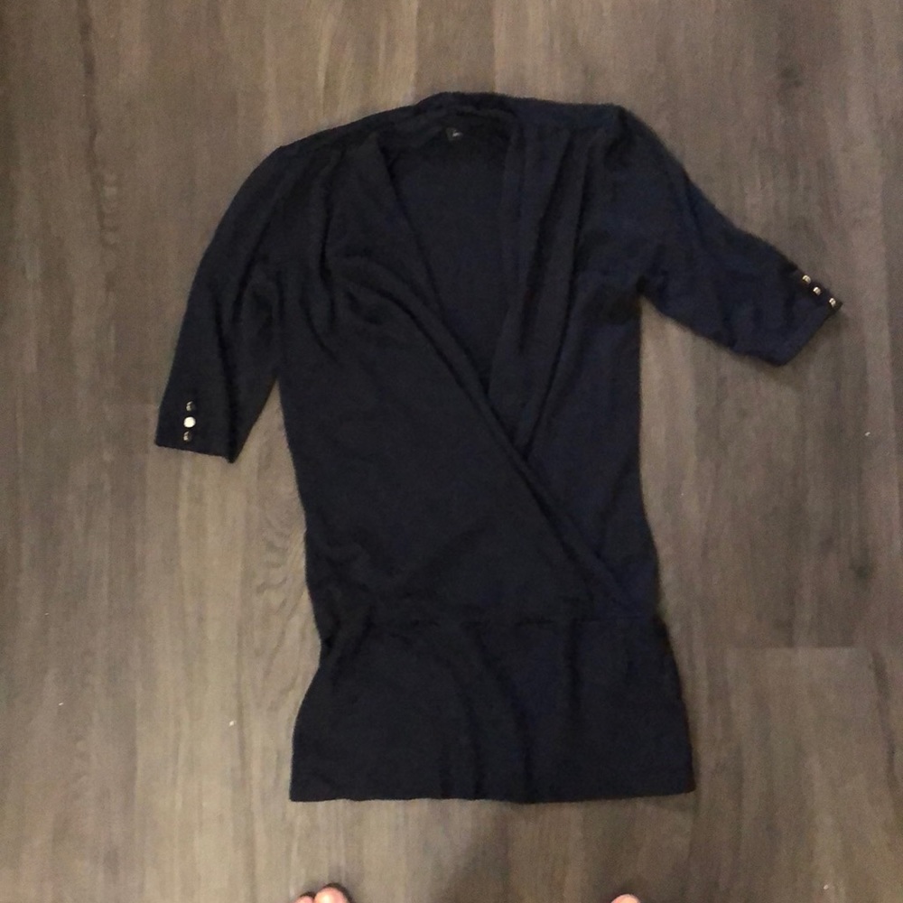 Navy blue wrap top from le chateau